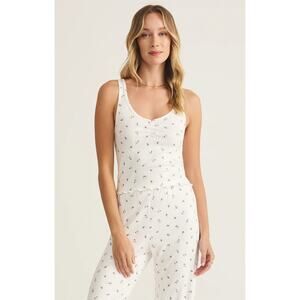 Z Supply 90's Pointelle Ditsy Floral Tank - White Shell NWT VARIOUS SIZES